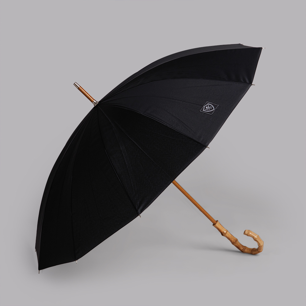 Recycled Classic Black Bamboo Umbrella