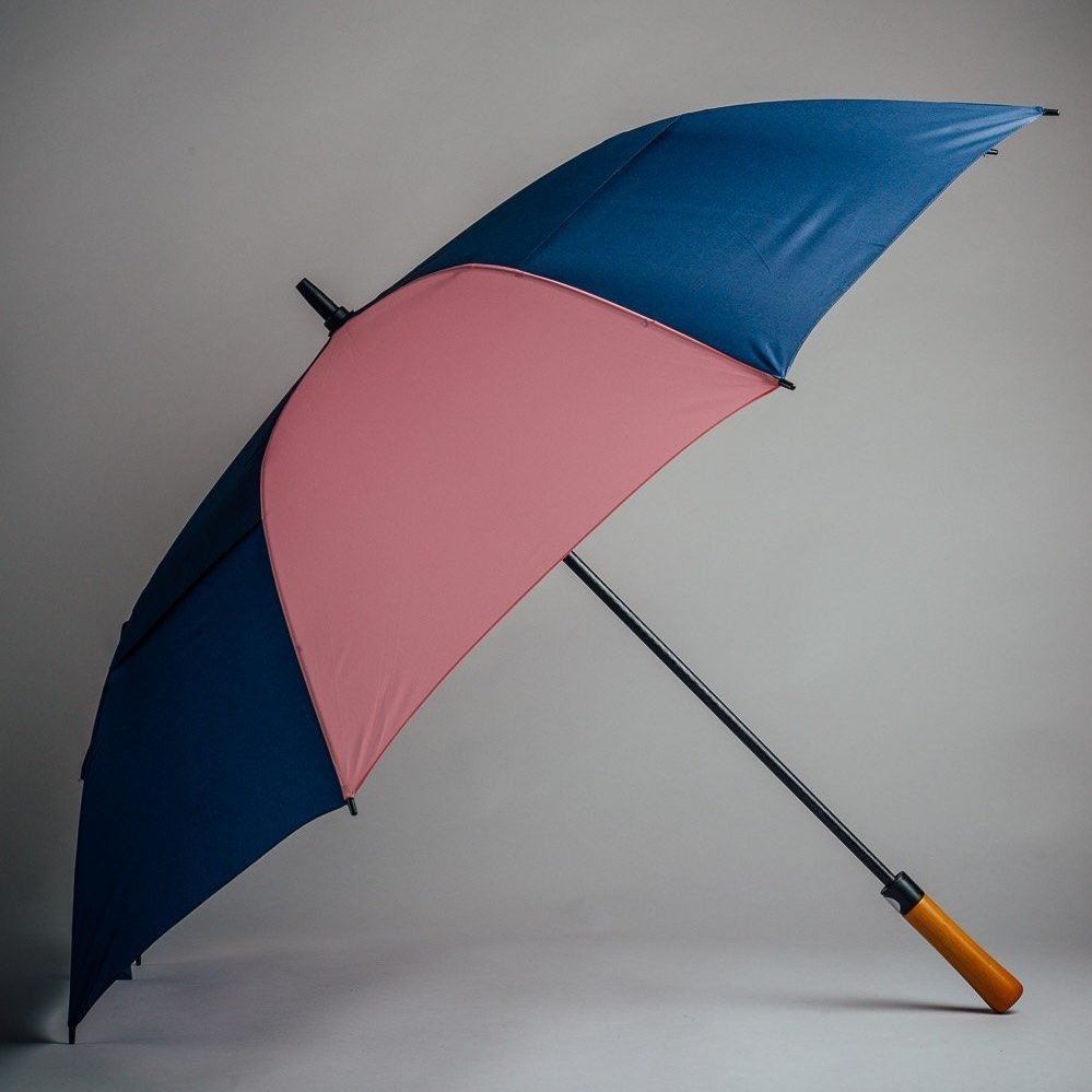 Dark Blue and Pink Golf Umbrella - Rain and Son - Classic and Stylish  Umbrellas