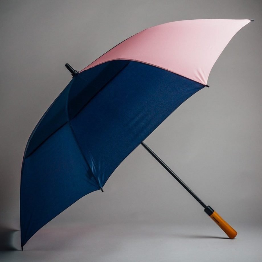 Dark Blue and Pink Golf Umbrella Rain and Son Classic and Stylish