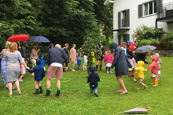 Midsummer dance in rain