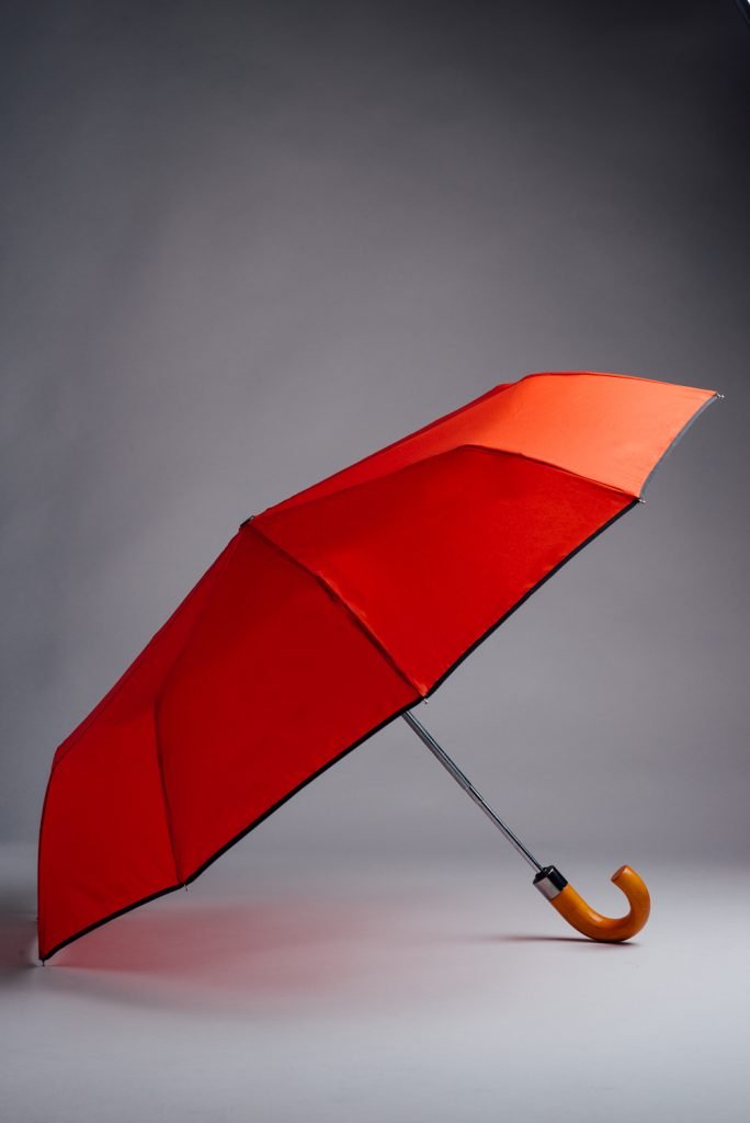 Red Compact Reflective Umbrella Rain and Son Classic and Stylish