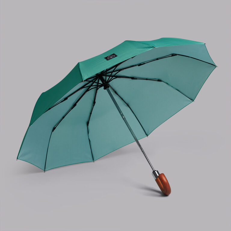 Recycled Turquoise Compact Umbrella Rain and Son Classic and