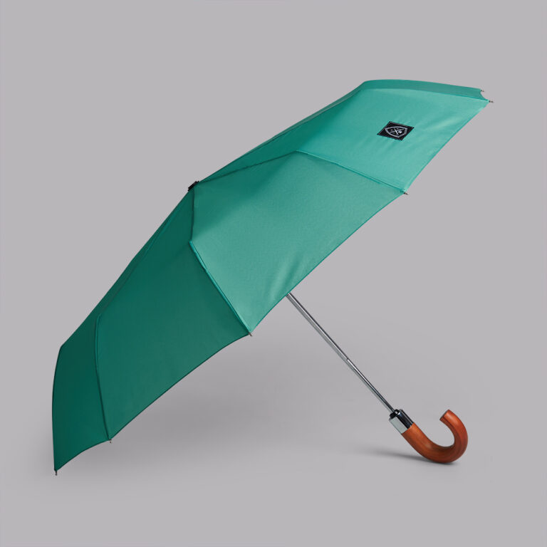 Recycled Turquoise Compact Umbrella Rain and Son Classic and